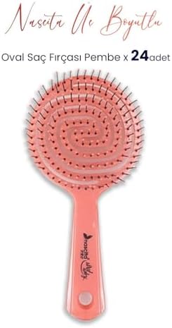 Alternative view of Professional Üç Boyutlu Oval Saç Fırçası Pembe x 24 Adet