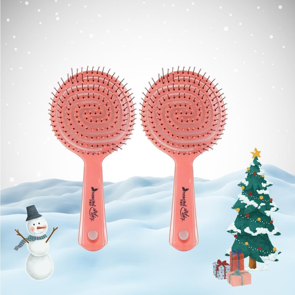 Professional Yılbaşı Paketi Üç Boyutlu Oval Saç Fırçası Pembe x 2