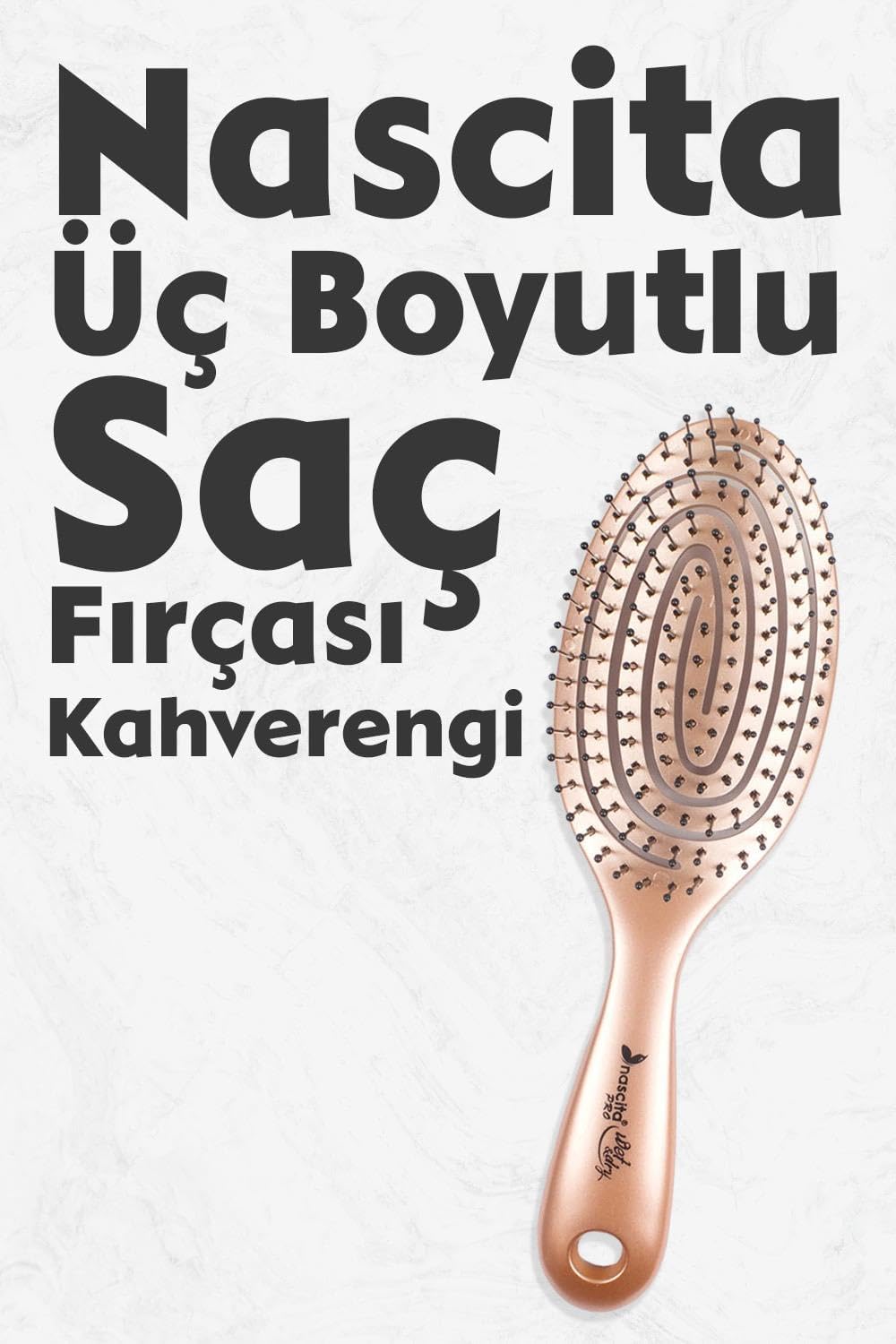 Üç Boyutlu Oval Saç Fırçası Kahverengi