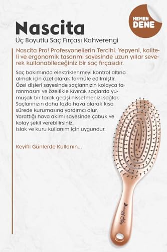 Alternative view of Üç Boyutlu Oval Saç Fırçası Kahverengi