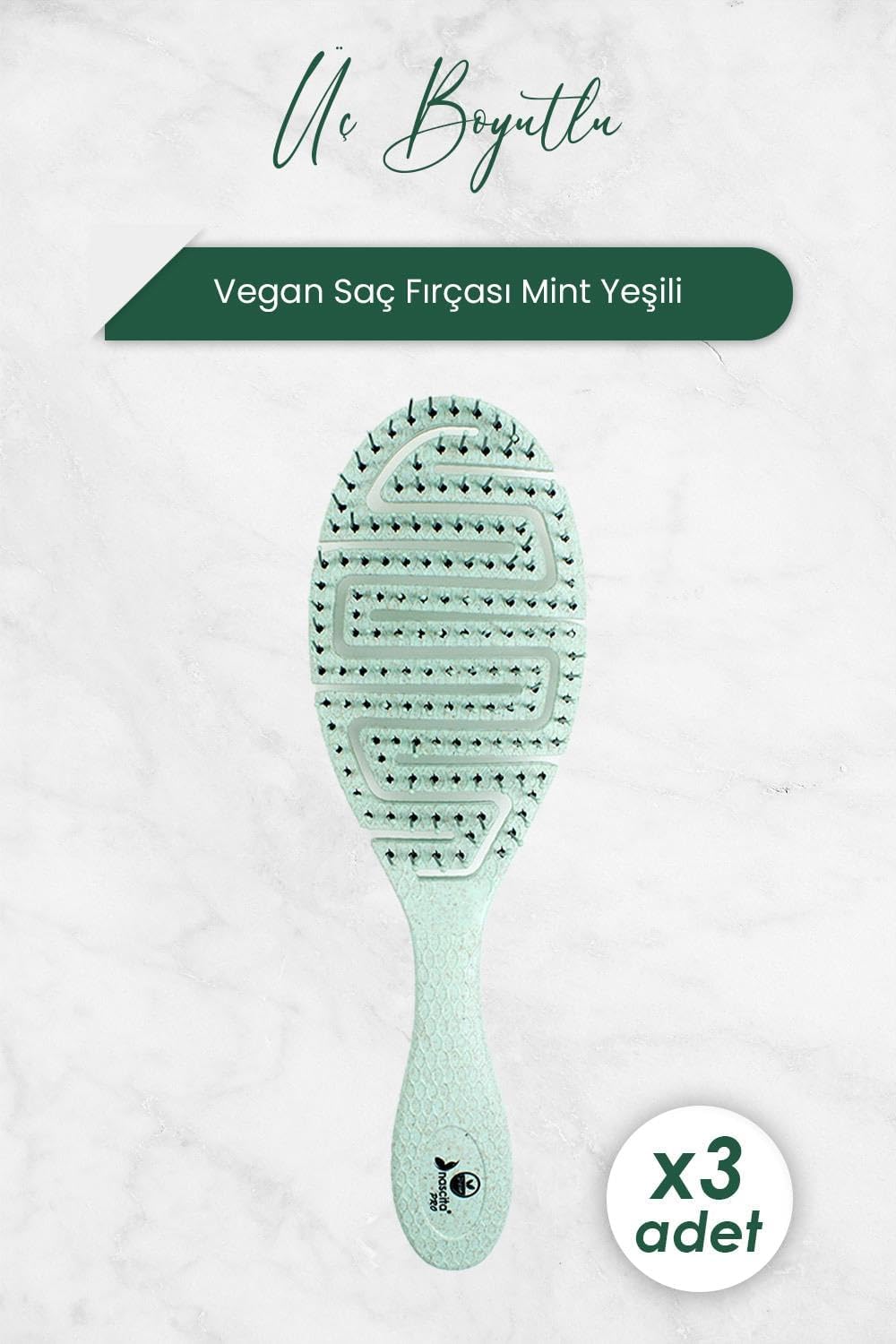 Alternative view of Professional Üç Boyutlu Saç Fırçası Vegan Mint Yeşili 5846 x 3 Adet