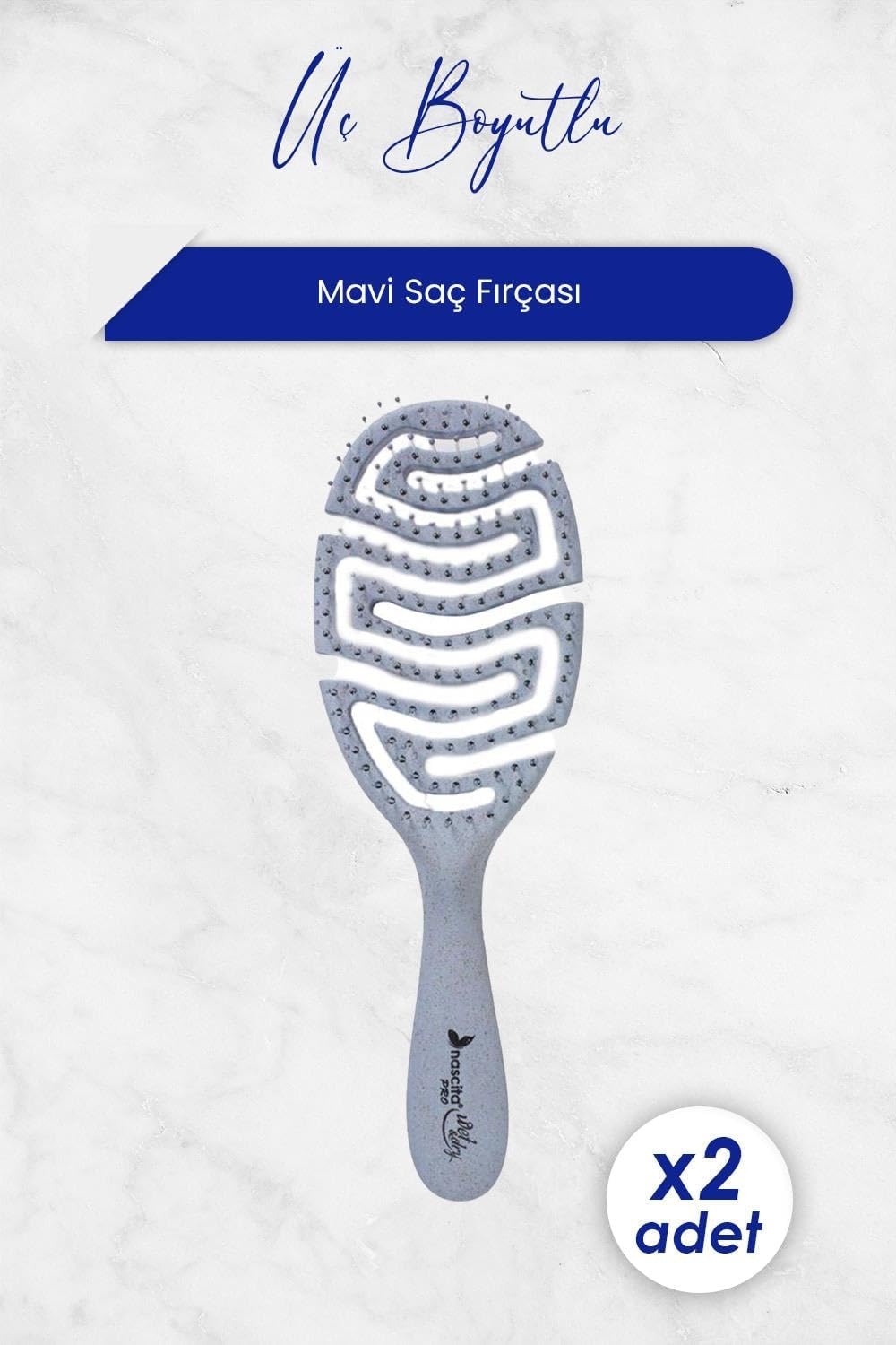 Alternative view of Professional Üç Boyutlu Saç Fırçası Geri Dönüştürülebilir Mavi 4275 x 2 Adet