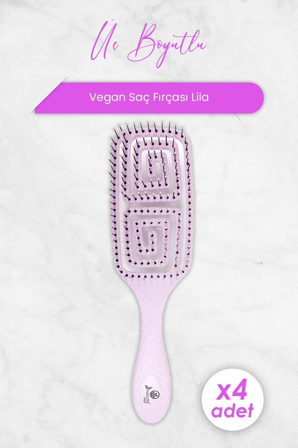 Alternative view of Professional Üç Boyutlu Saç Fırçası Vegan Lila 5853 x 4 Adet