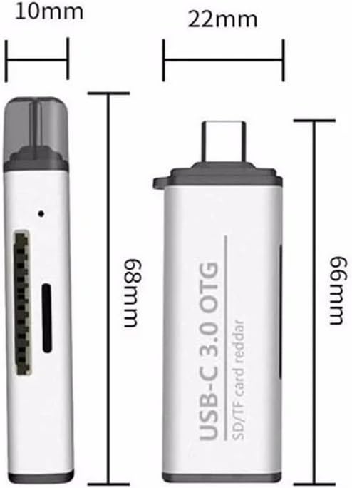 , Type-C Portlu Telefon, Tablet, Bilgisayar, Uyumlu Type-C to USB 3.0 SD Micro SD Kart Okuyucu 3 Portlu Çevirici Dönüştürücü Hub Adaptör
