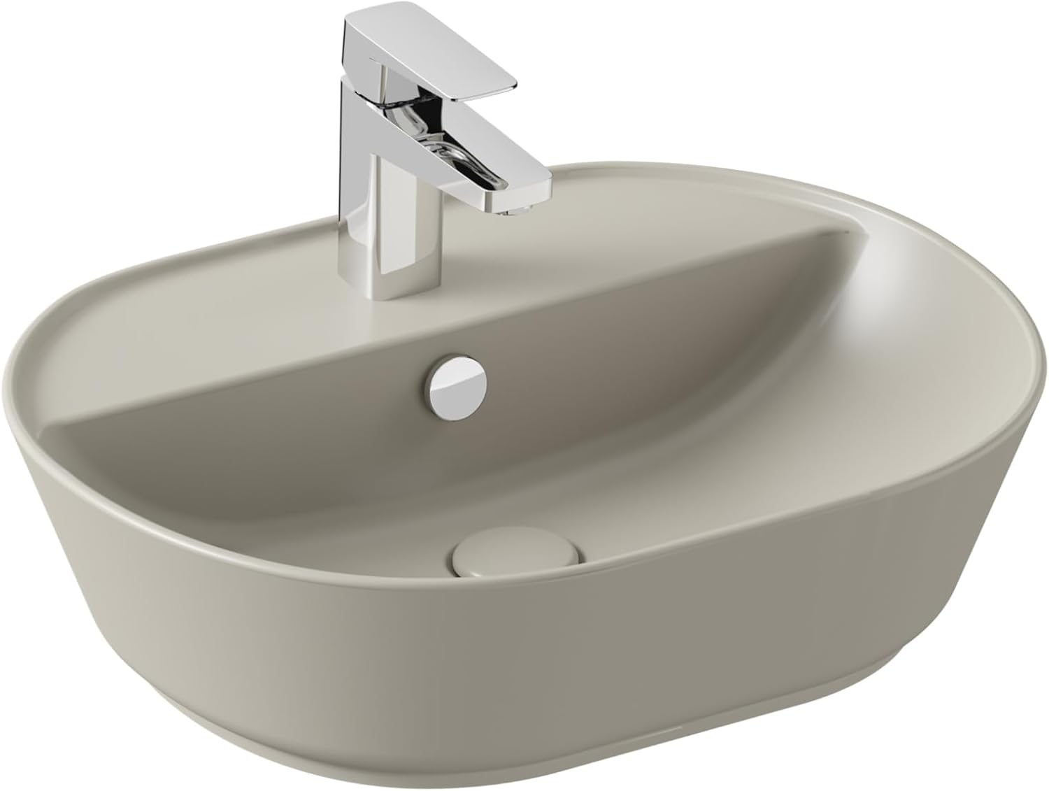 Geo 7428B020-0001 Oval Çanak Lavabo 55 cm, Mat Bej