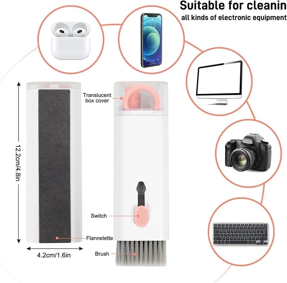 7'si 1 Arada Elektronik Temizlik Kiti - Klavye, Monitör, Cep Telefonu, Bluetooth, Kulaklık, Lego, Uyumlu, Bilgisayar Kamera Lensi T0emizleme Seti, (Pembe)