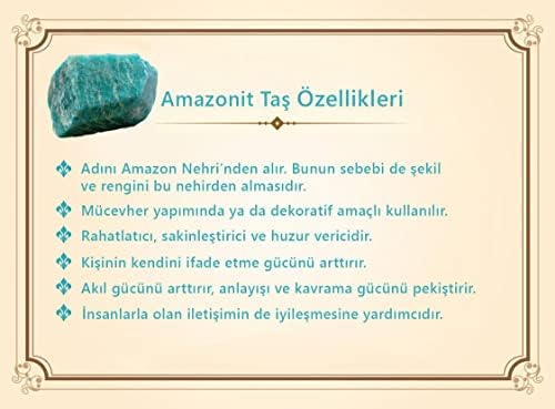 Kararmaz Metal Püsküllü Küre Kesim Turkuaz Amazonit Doğaltaş Tesbih