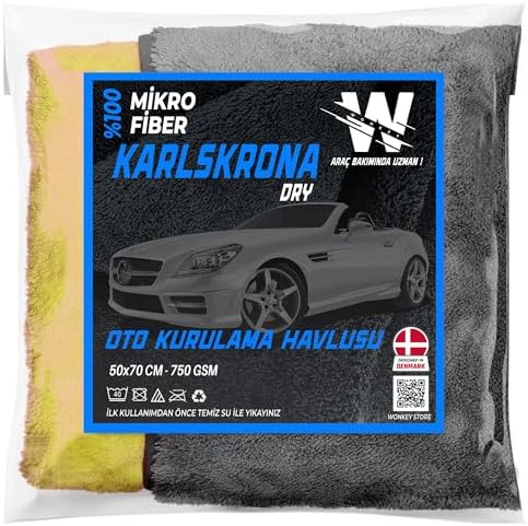 Alternative view of - Ultra Kalın Mikrofiber Oto Araba Yıkama Kurulama Havlusu 70x50 cm, Büyük Boy Çift Katlı Araç Kurutma Bezi