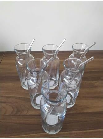 Alternative view of Village Cam Pipetli Meşrubat Bardağı Limonata Süt Şişesi Sunum Karaf 6 Adet