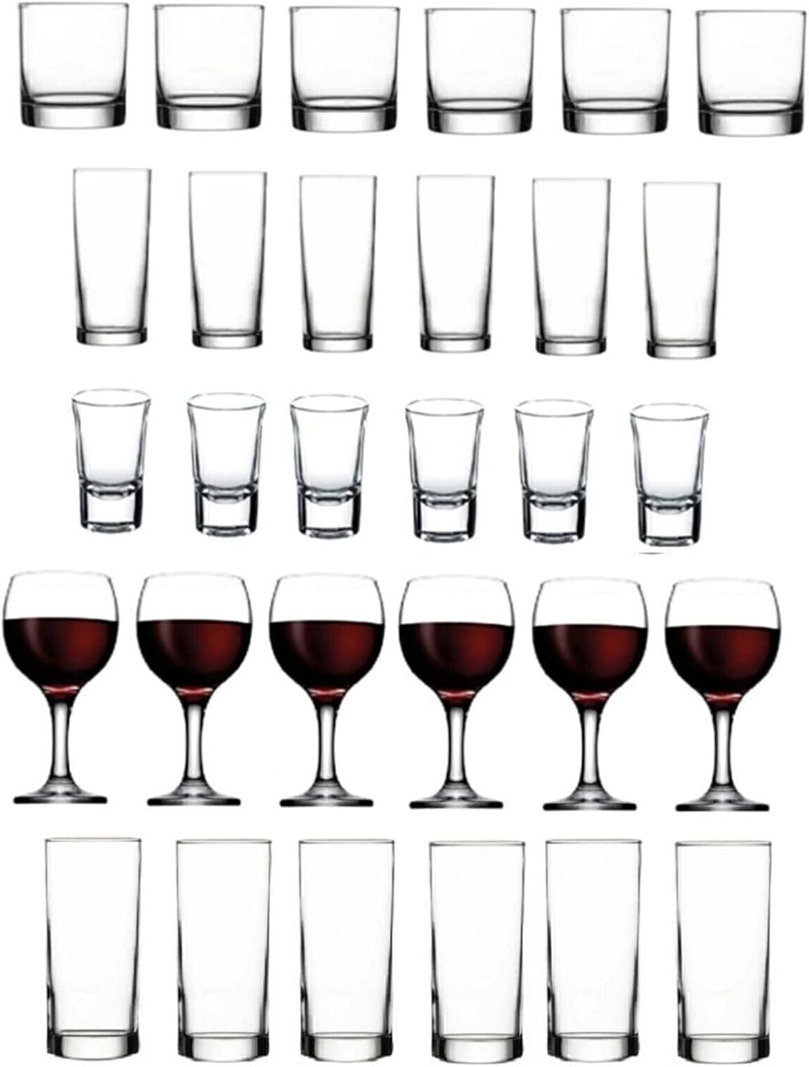 30 Parça Set Istanbul Viski Rakı Shot Votka Ve Şarap Bardağı Seti