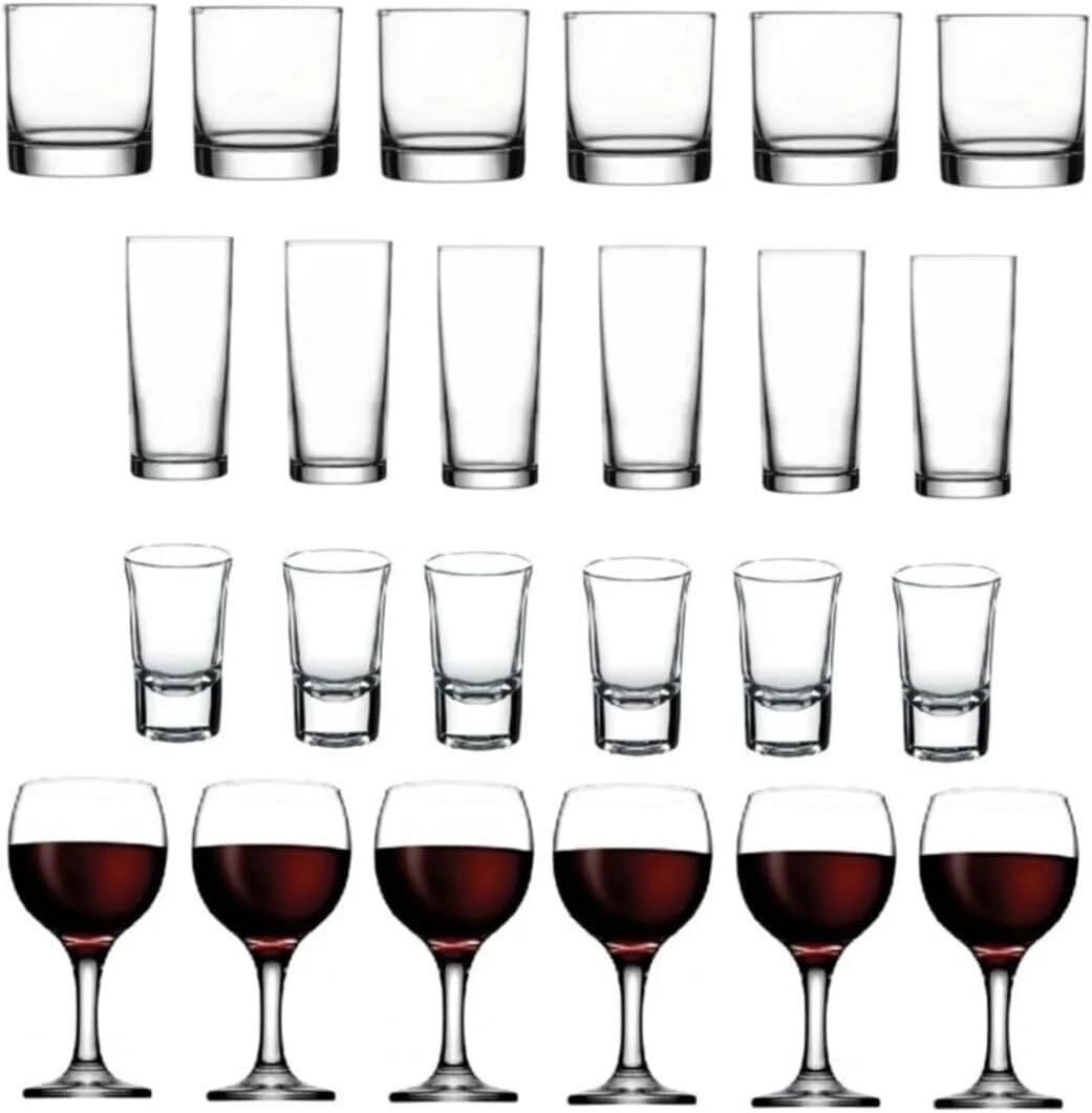 24 Parça Istanbul Viski Rakı Shot Ve Şarap Bardağı Seti