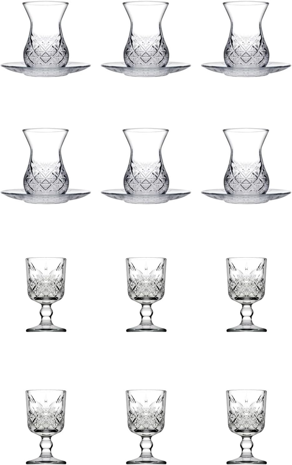 Alternative view of 18 Parça Çay & Ayaklı Bardak Seti