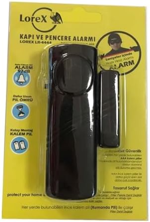 LR-4444S Siyah Renk Pilli Kapı Pencere Alarm - Piller Hariç - Ev Alarmı - Kablosuz Pencere Alarmı - Hırsız Alarmı