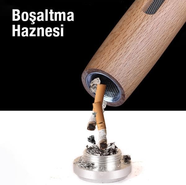 Taşınabilir Sigara Küllüğü Araç Küllük Araç İçi Mini Sigara Tutucu Ahşap Kül Tablası