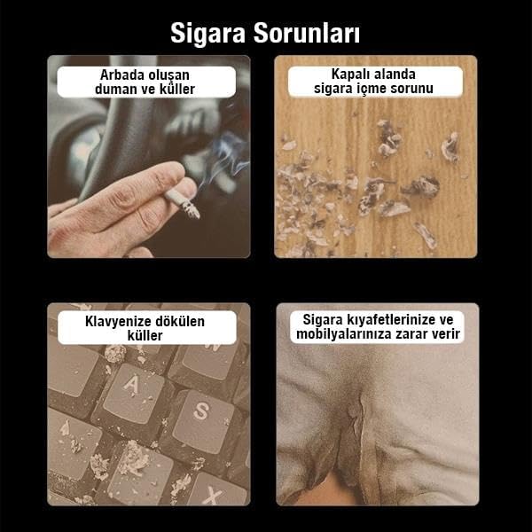 Alternative view of Taşınabilir Sigara Küllüğü Araç Küllük Araç İçi Mini Sigara Tutucu Ahşap Kül Tablası