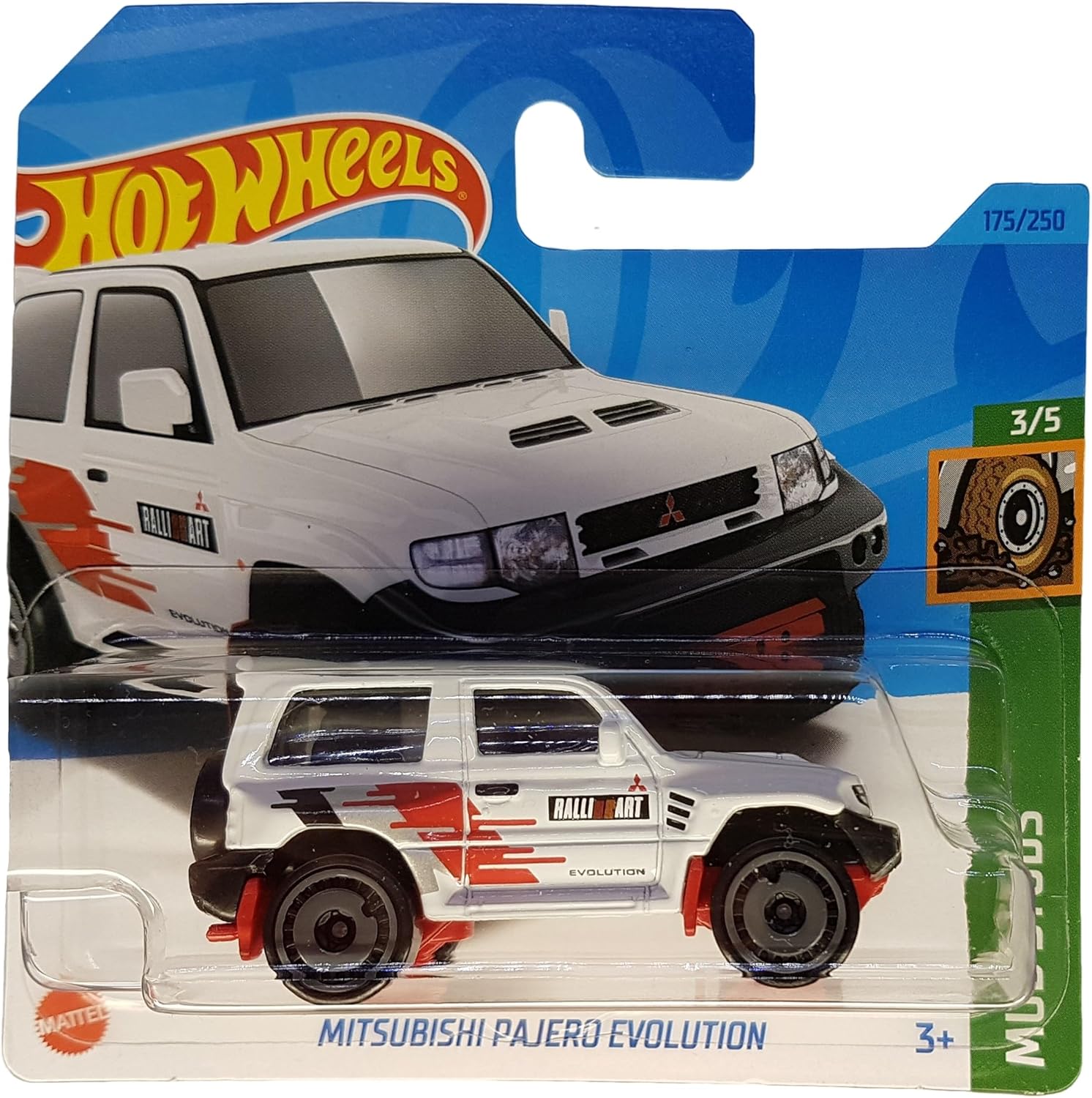Alternative view of - Bajero - Mud Studs 3/5 - HKK36 - Short Card - beyaz - Rally Art - Mattel 2023