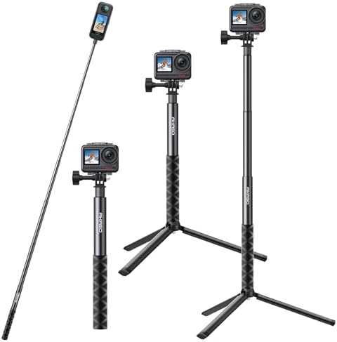 49.2"/120 cm Uzatılabilir Özçekim Çubuğu ve Standı Hareketli Kamera Aksesuarları 360 Kamera/EK7000/Brave 4/Brave 7 LE/Brave 7/Brave 8/V50X/ Hero 13/12/11/10/DJI Osmo Action