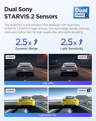 A229 Plus 3 Kameralı Ön-İç-Arka 2K+2K+1080P HDR Starvis 2 WiFi GPS’li Araç Kamerası