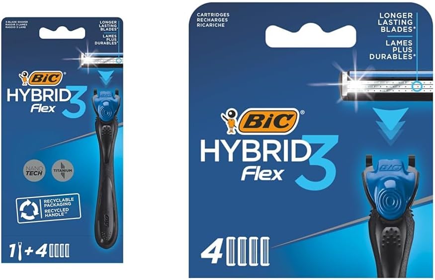 Alternative view of BIC Hybrid 3 1 Sap & 4 Başlık Erkek Tıraş Bıçağı ve 4'lü Yedek Tıraş Bıçağı Kartuşu Seti