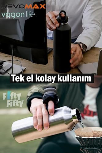 592 ML Büyük Kapasiteli Özel Kapak Sistemli 18saat /36 Saat Soğuk Çelik Termos -592ML