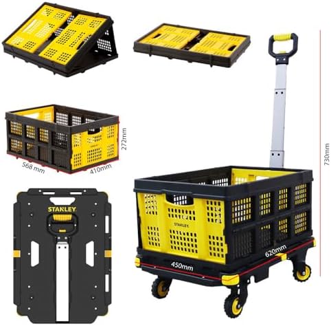 Alternative view of PC532B 137kg 62x45cm Dört Tekerli Çekme Kollu Yük ve Paket Taşıma Arabası + FT505 25Kg Katlanır Çok Amaçlı Taşıma Sepeti
