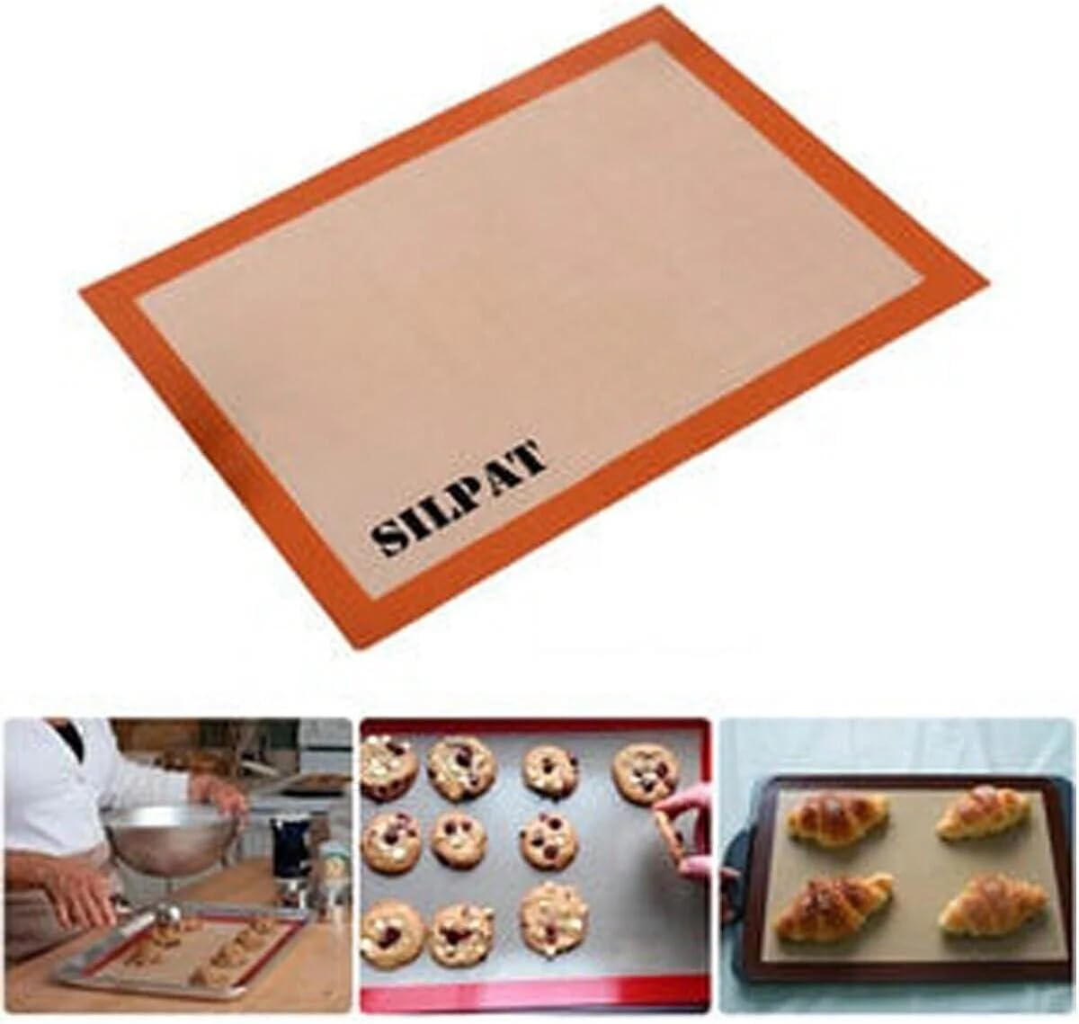 Alternative view of A1 Fırınlanabilir Kendinden Yağlı Silikon Pişirme Matı, Profesyonel Silpat Yanmaz Yapışmaz Yıkanabilir Silikon Pişirme Matı 30cmx40cm