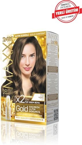 Alternative view of MAXX DELUXE serisi 24K Altın Parçacıklı Serum ile 1 Kutu 2 x 50 ml ve Geliştiriciler Saç Boyası (KUMRAL 7.0)