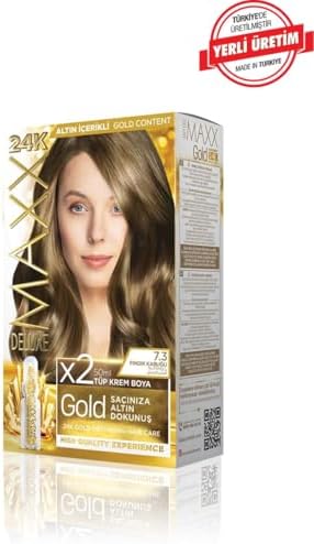 Alternative view of MAXX DELUXE serisi 24K Altın Parçacıklı Serum ile 1 Kutu 2 x 50 ml ve Geliştiriciler Saç Boyası (FINDIK KABUĞU 7.3)