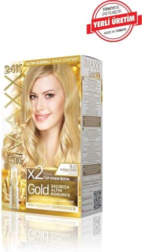 Alternative view of MAXX DELUXE serisi 24K Altın Parçacıklı Serum ile 1 Kutu 2 x 50 ml ve Geliştiriciler Saç Boyası (BUĞDAY SARISI 9.0)