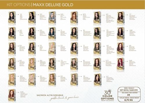 Alternative view of MAXX DELUXE serisi 24K Altın Parçacıklı Serum ile 1 Kutu 2 x 50 ml ve Geliştiriciler Saç Boyası (KESTSANE KIZILI 4.6)