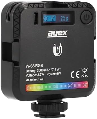 Alternative view of ayex RGB LED ambiyans ışığı, 45 yüksek etkili ışık boncuğu, 2000 mAh pil, Type-C üzerinden şarj edilebilir, Ambiance Light W-S6