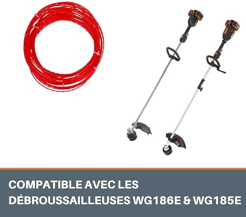 Alternative view of WORX WA0209 WG185E/WG186E İçin 2.4mm 20 Metre (5x 4m) PRO-GRADE Spiral Yedek Misina