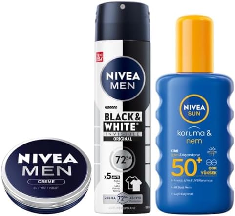 Creme 30ml, Erkek Sprey Deodorant & Invisible Original 150ml, Güneş Koruyucu Vücut Spreyi 200ml, SPF50