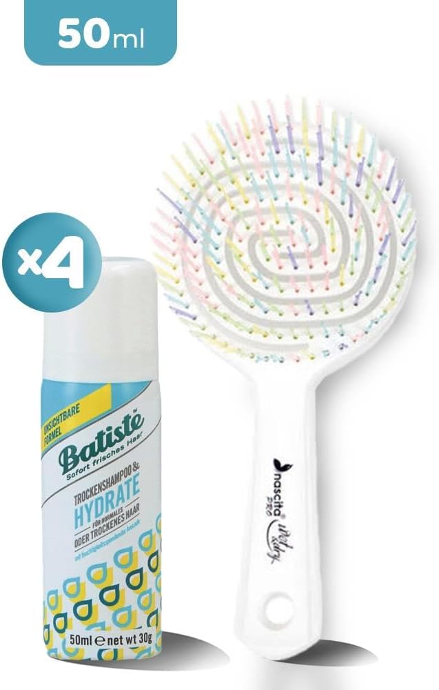 Üç Boyutlu Saç Fırçası Beyaz ve Batiste Kuru Şampuan x 4