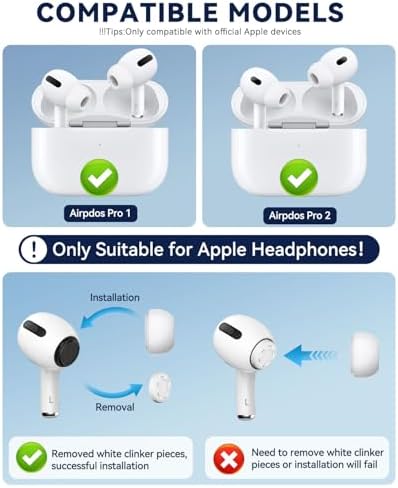 Alternative view of AirPods Pro & AirPods Pro 2. Nesil için 3 Çift Yedek Kulak Uçları, Gürültü Azaltma Delikli Silikon Kulak Ucu Ağrısı Yok, Kaymaz Yumuşak Kulak Uçları Pro/Pro 2 ile Uyumlu (Boyutlar