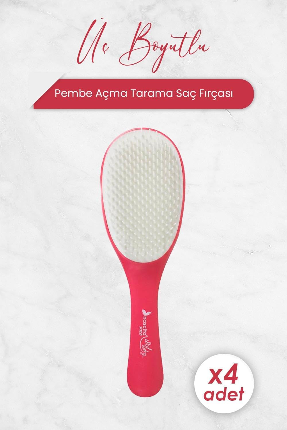 Alternative view of Professional Üç Boyutlu Açma Tarama Saç Fırçası Pembe 4190 x 4 Adet