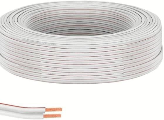 5 Metre Beyaz 2 * 0,75 Hoparlör Ses Sitemi Kablosu - Hoporlör Elektrik Tesisat Kordon Kablosu (Beyaz, 5 METRE)