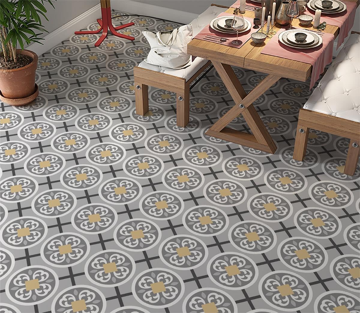 Alternative view of Yer Kaplama Zemin Kaplama Folyosu 65x130 cm Yuvarlak Floor