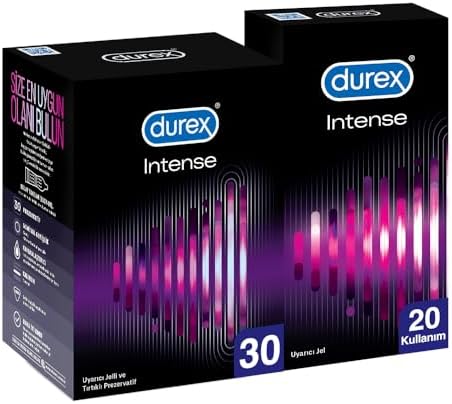 Intense 30'lı Uyarıcı Jelli ve Tırtıklı Prezervatif & Durex Intense Uyarıcı Jel 20 Kullanım(10ml)