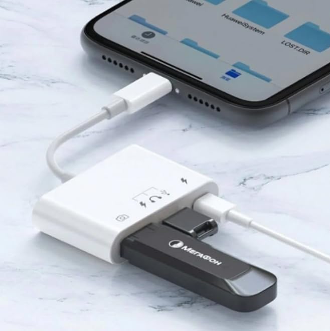 Alternative view of 11 12 13 14 Uyumlu Lightning Uyumlu Type-C USB ve Lightning Çıkış Alabileceğiniz Adaptör USB ve USB C Aksesuarlar ile Hızlı Bağlayın ZR578