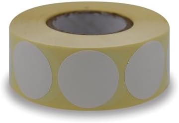 Kuşe Etiket 30mm Çap Ruloda 1000 Adet 40mm Çapında Baskısız Nokta Etiketi