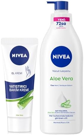 Alternative view of Aloe Vücut Losyonu, 400 ml, Normal/Kuru Ciltler için + Yatıştırıcı El Kremi 75 ml, Aloe, Kuru Ciltler için, Nemlendirici El Kremi