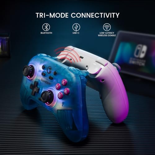 Switch Pro Controller - Switch/Lite/OLED, Hall Effect Joysticks, RGB LED, Turbo, Programmable, Motion Control, Wake Up Function (Green)