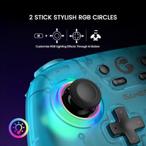 Alternative view of Switch Pro Controller - Switch/Lite/OLED, Hall Effect Joysticks, RGB LED, Turbo, Programmable, Motion Control, Wake Up Function (Green)