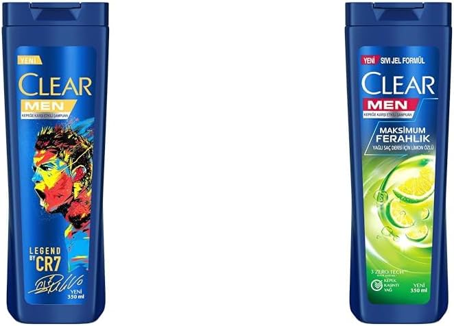 Clear Men Kepeğe Karşı Etkili Şampuan Legend By CR7 Cristiano Ronaldo 350 ml(2) Clear Men Maksimum Ferahlık Yağlı Saç Derisi İçin Limon Özlü Kepeğe Karşı Etkili Şampuan 350 ml(1)