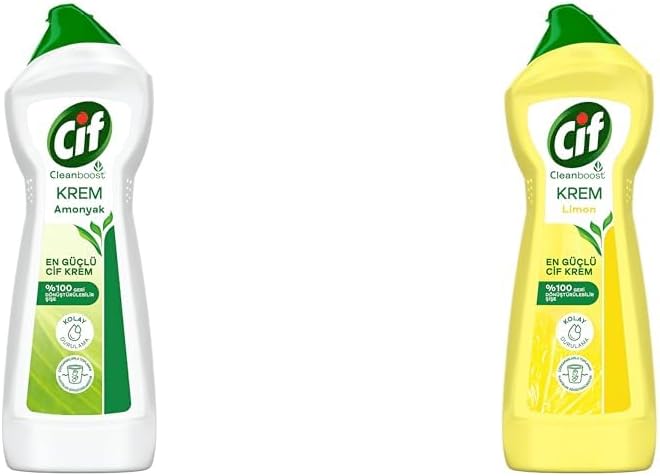 Alternative view of Cif Krem Yüzey Temizleyici Amonyaklı Yağ ve Kireç Sökücü Leke Çıkarıcı 750 ML(4) Cif Krem Yüzey Temizleyici Limon Kokulu Yağ ve Kireç Sökücü Leke Çıkarıcı 750 ML(1)