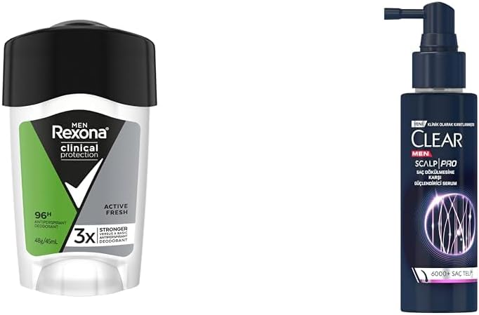 Rexona Men Clinical Protection Stick Deodorant Fresh 45 ml(1) Clear Men Scalp Pro Saç Dökülmesine Karşı Güçlendirici Serum 70 ml(1)