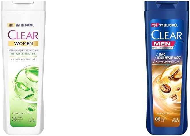 Alternative view of Clear Kepeğe Karşı Etkili Şampuan Bitkisel Sentez Aloe & Çay Ağacı Yağı 350 ml(2) Clear Men Kepeğe Karşı Etkili Şampuan Saç Dökülmesine Karşı Kahve Çekirdeği Özü 350 ml(1)