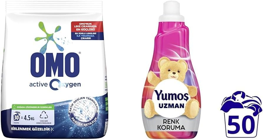Alternative view of Oxygen Toz Çamaşır Deterjanı Beyazlar için, 4.5 kg(1) Yumoş Uzman Konsantre Çamaşır Yumuşatıcısı Renk Koruma Kalıcı Koku 50 Yıkama (1 x 1200 mL)(2)