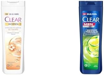 Clear Kil Terapisi Arınmış ve Yumuşak Saçlar Kepeğe Karşı Etkili Şampuan 350 ml(1) Clear Men Maksimum Ferahlık Yağlı Saç Derisi İçin Limon Özlü Kepeğe Karşı Etkili Şampuan 350 ml(1)